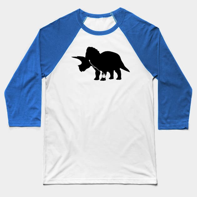 Music Loving Triceratops Baseball T-Shirt by BeardMaster